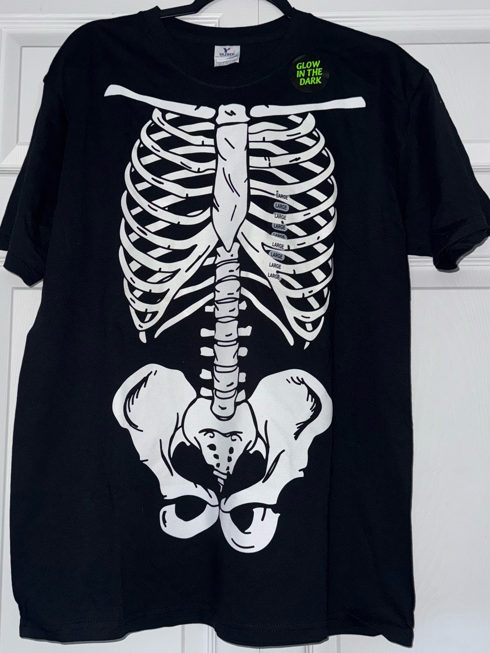 Glow-In-The-Dark Black Skeleton Tee